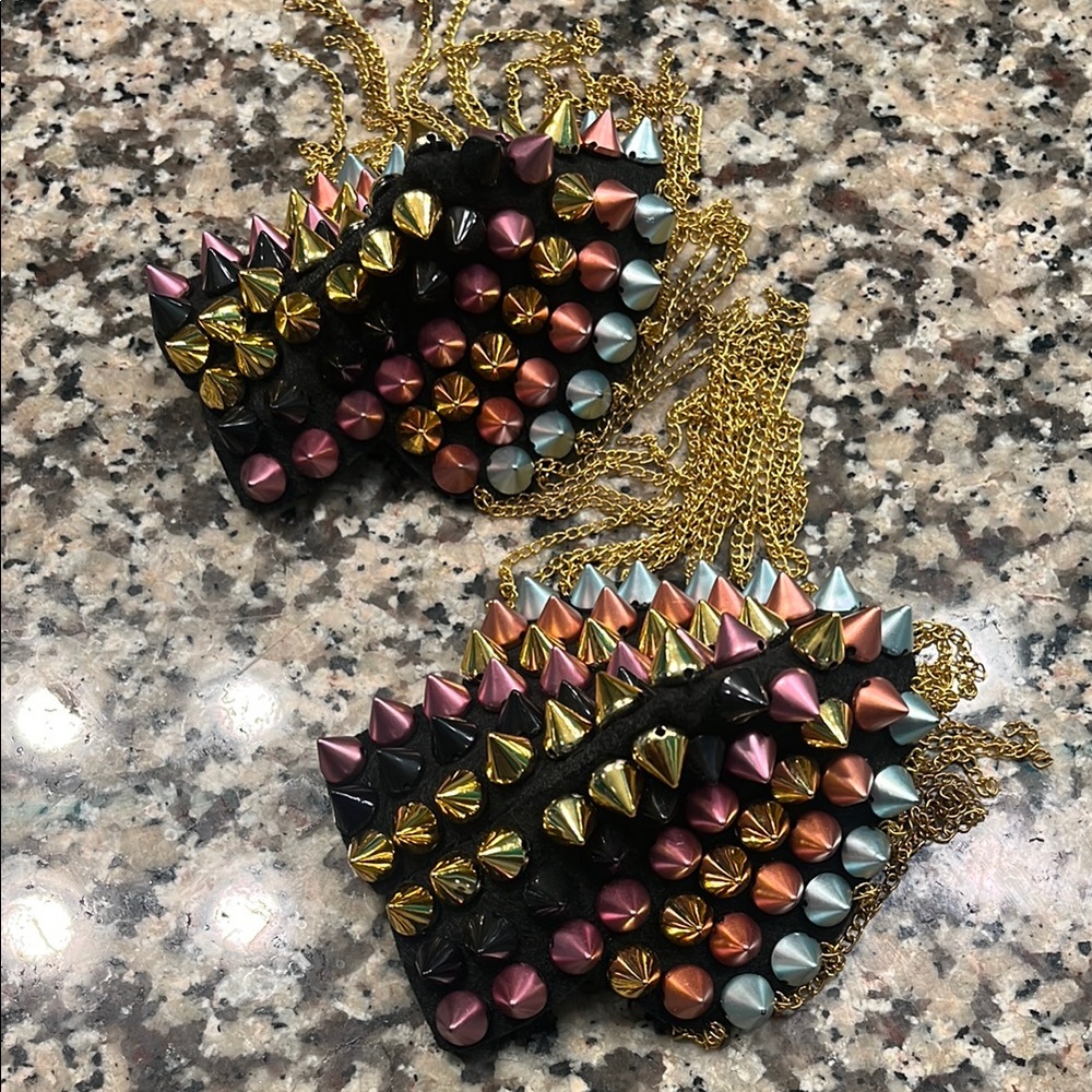 Multicolor Spiked Statement Shoulder piece.